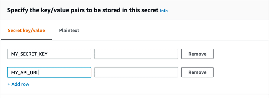 AWS Secrets Manager configuration